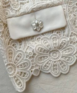 Self-portrait Ivory Floral Guipure Cropped Jacket READY TO WEAR