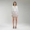 Self-portrait READY TO WEAR Ivory Floral Guipure Mini Skirt