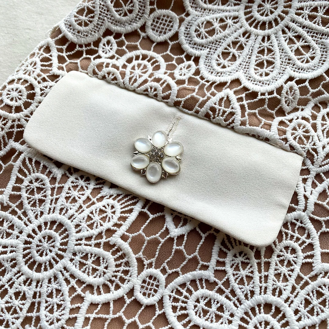 Self-portrait READY TO WEAR Ivory Floral Guipure Mini Skirt