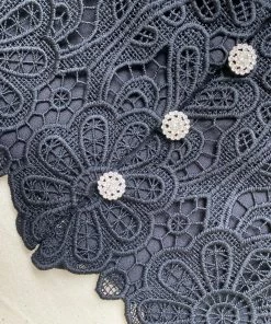 Self-portrait Black Floral Guipure Puff Sleeve Blouse NEW ARRIVALS