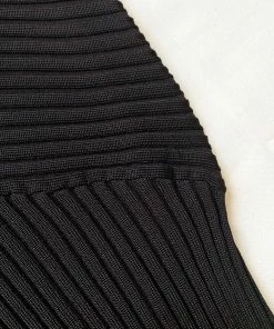 Self-portrait Black Ribbed Knit Cut Out Top NEW ARRIVALS