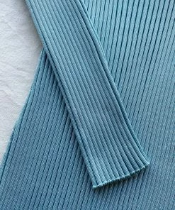 Self-portrait Ribbed Knit Crossover Bust Midi Dress READY TO WEAR