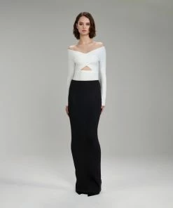 Self-portrait Ribbed Knit Crossover Top NEW ARRIVALS