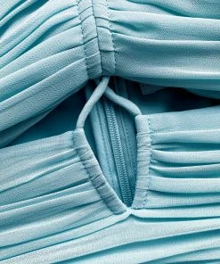 Self-portrait Pleated Chiffon Cut Out Midi Dress READY TO WEAR