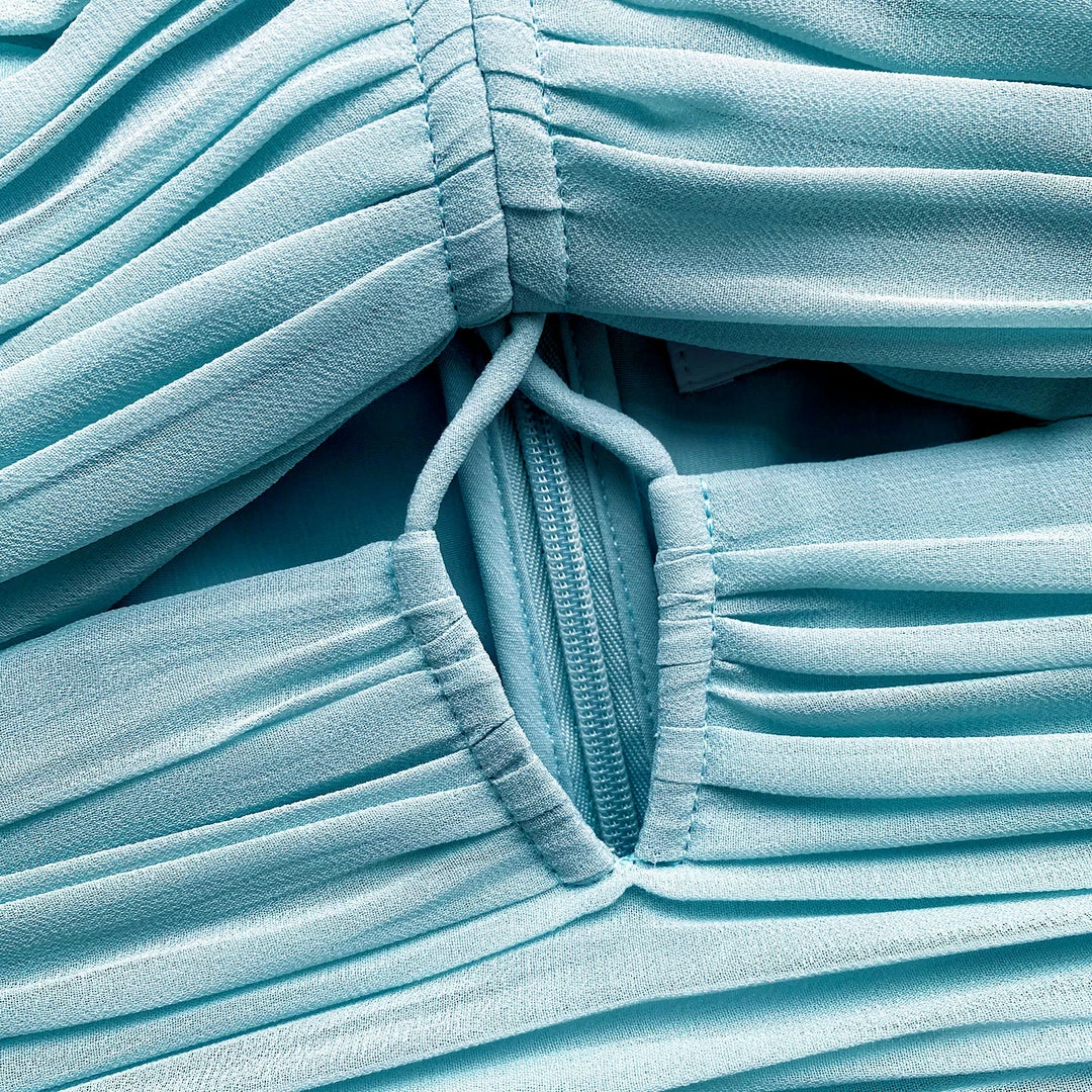 Self-portrait Pleated Chiffon Cut Out Midi Dress READY TO WEAR