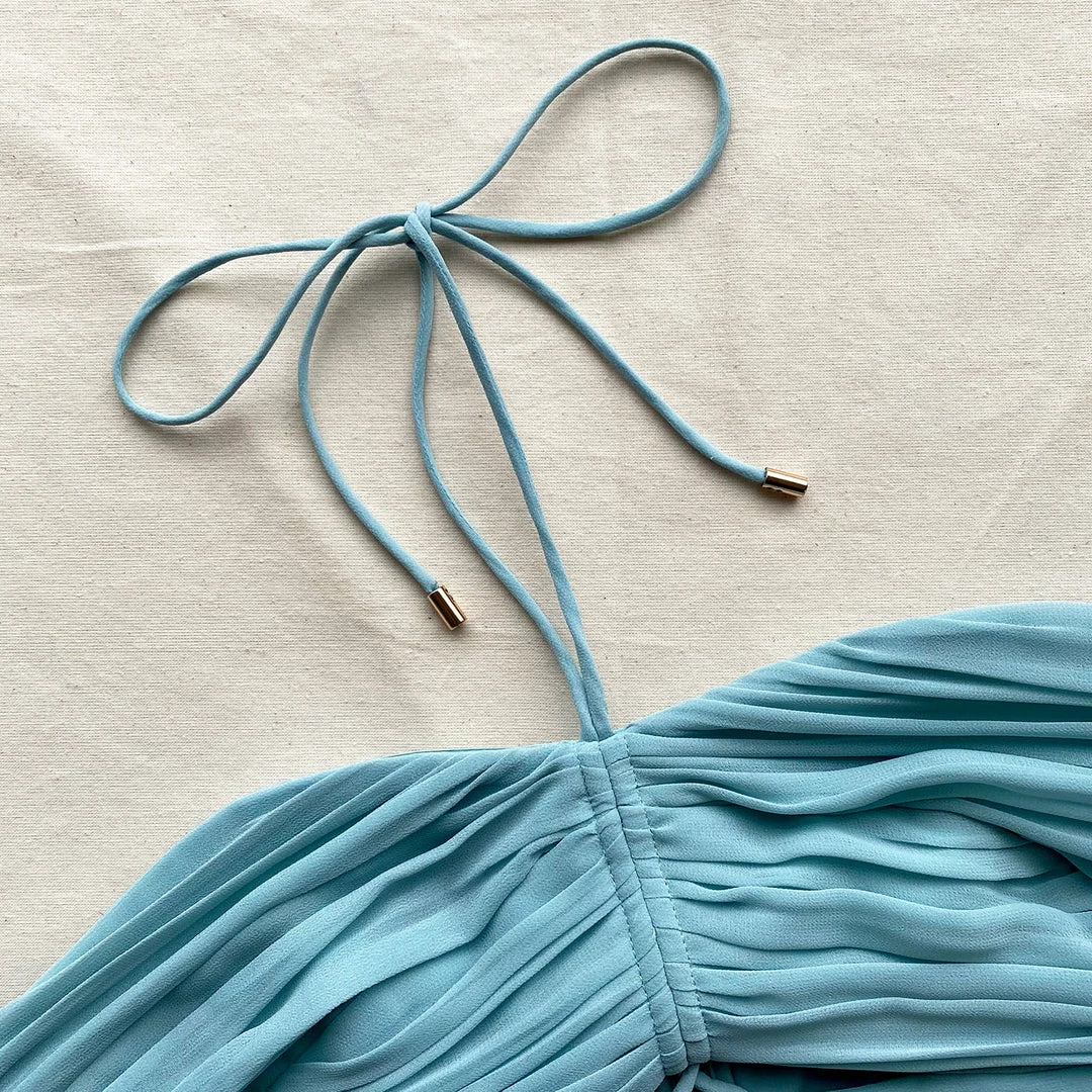 Self-portrait Pleated Chiffon Cut Out Midi Dress READY TO WEAR