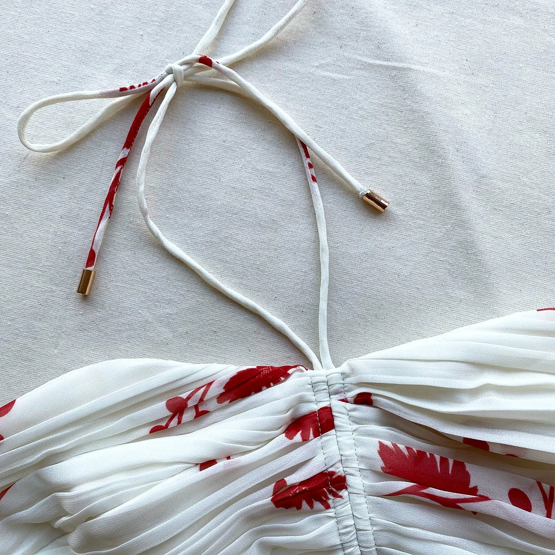 Self-portrait Wild Daisy Print Chiffon Midi Dress READY TO WEAR