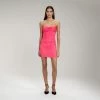 Self-portrait READY TO WEAR Pink Jersey Strapless Ruched Mini Dress
