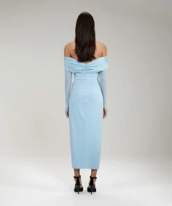 Self-portrait NEW ARRIVALS Jersey Crossover Bust Midi Dress