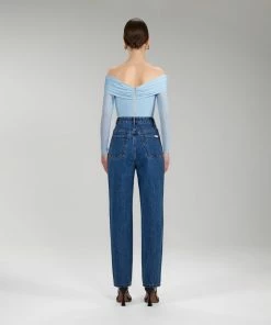 Self-portrait Jersey Crossover Top