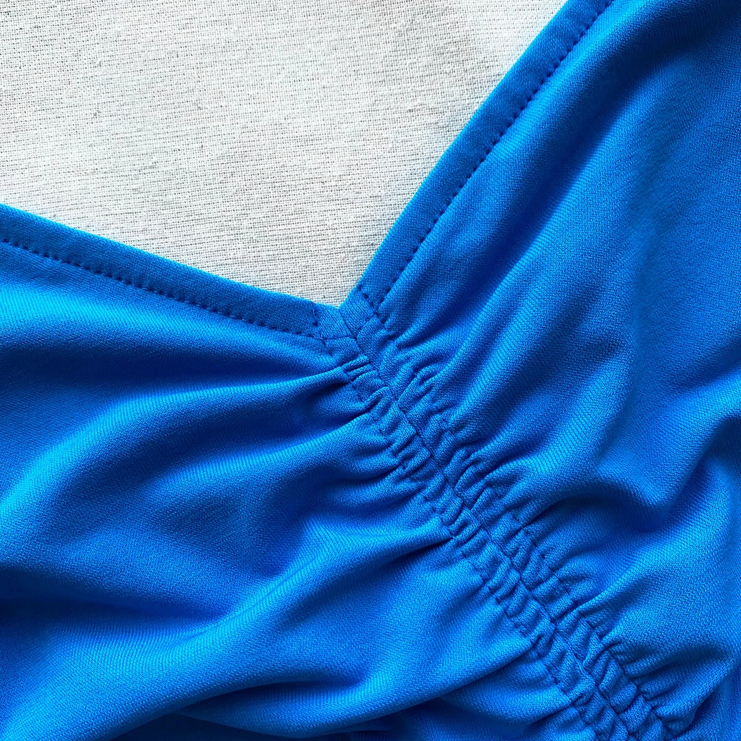 Self-portrait Bright Blue One Shoulder Ruched Mini Dress NEW ARRIVALS