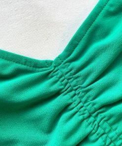 Self-portrait NEW ARRIVALS Bright Green One Shoulder Ruched Mini Dress