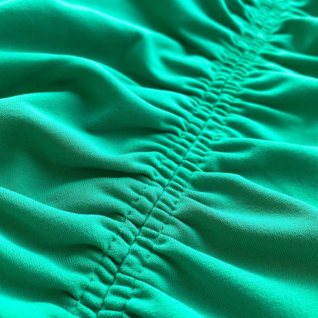 Self-portrait NEW ARRIVALS Bright Green One Shoulder Ruched Mini Dress