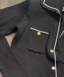 Self-portrait NEW ARRIVALS Black Ribbed Knit Mini Dress