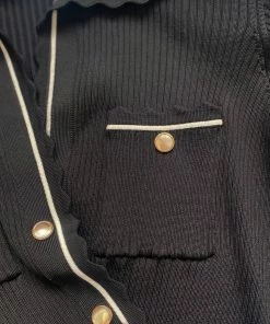 Self-portrait NEW ARRIVALS Black Ribbed Knit Mini Dress