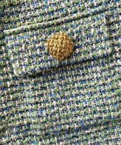 Self-portrait Green Boucle Cropped Jacket READY TO WEAR