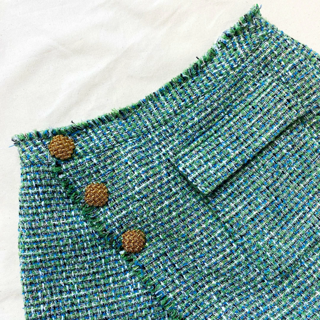 Self-portrait NEW ARRIVALS Green Boucle Skort