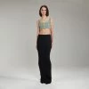 Self-portrait Green Boucle Cropped Top
