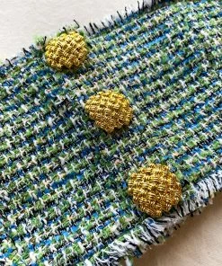 Self-portrait Green Boucle Cropped Top