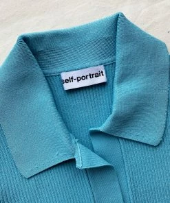 Self-portrait Ribbed Knit Midi Dress