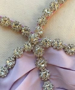 Self-portrait READY TO WEAR Lilac Taffeta Diamante Trim Mini Dress