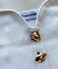 Self-portrait White Strapless Ribbed Knit Midi Dress NEW ARRIVALS