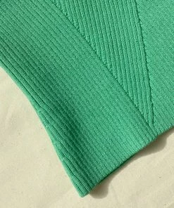 Self-portrait Green Strapless Ribbed Knit Top NEW ARRIVALS