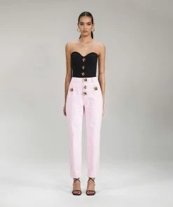 Self-portrait NEW ARRIVALS Black Strapless Ribbed Knit Top