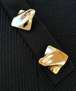 Self-portrait NEW ARRIVALS Black Strapless Ribbed Knit Top