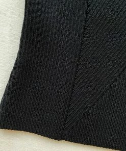 Self-portrait NEW ARRIVALS Black Strapless Ribbed Knit Top