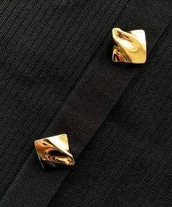 Self-portrait Black Ribbed Knit Mini Skirt