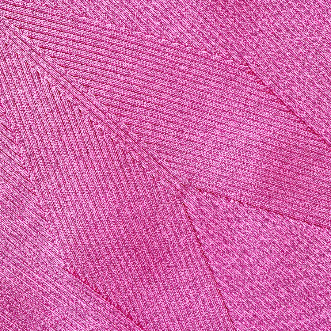 Self-portrait Pink One Shoulder Ribbed Knit Mini Dress READY TO WEAR