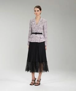 Self-portrait Pink Boucle Tailored Midi Dress READY TO WEAR