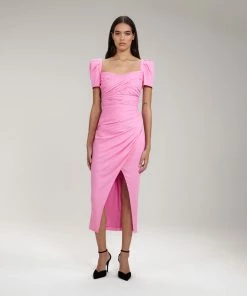 Self-portrait Pink Iris Midi Dress