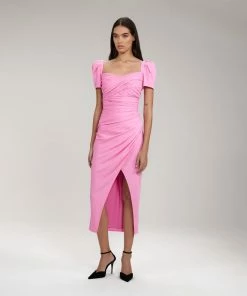 Self-portrait Pink Iris Midi Dress