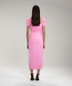 Self-portrait Pink Iris Midi Dress