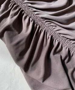 Self-portrait READY TO WEAR Taupe Jersey One Shoulder Ruched Midi Dress