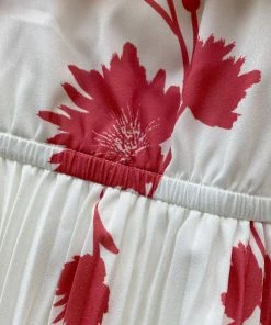 Self-portrait Wild Daisy Print Pleated Strapless Midi Dress