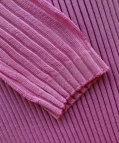 Self-portrait Pink Viscose Ribbed Knit Midi Dress