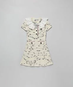 Self-portrait KIDS Ivory Contrast Yarn Knit Dress