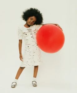 Self-portrait KIDS Ivory Contrast Yarn Knit Dress