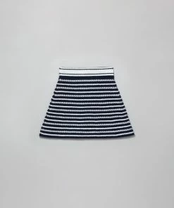 Self-portrait KIDS Navy Contrast Rope Knit Skirt