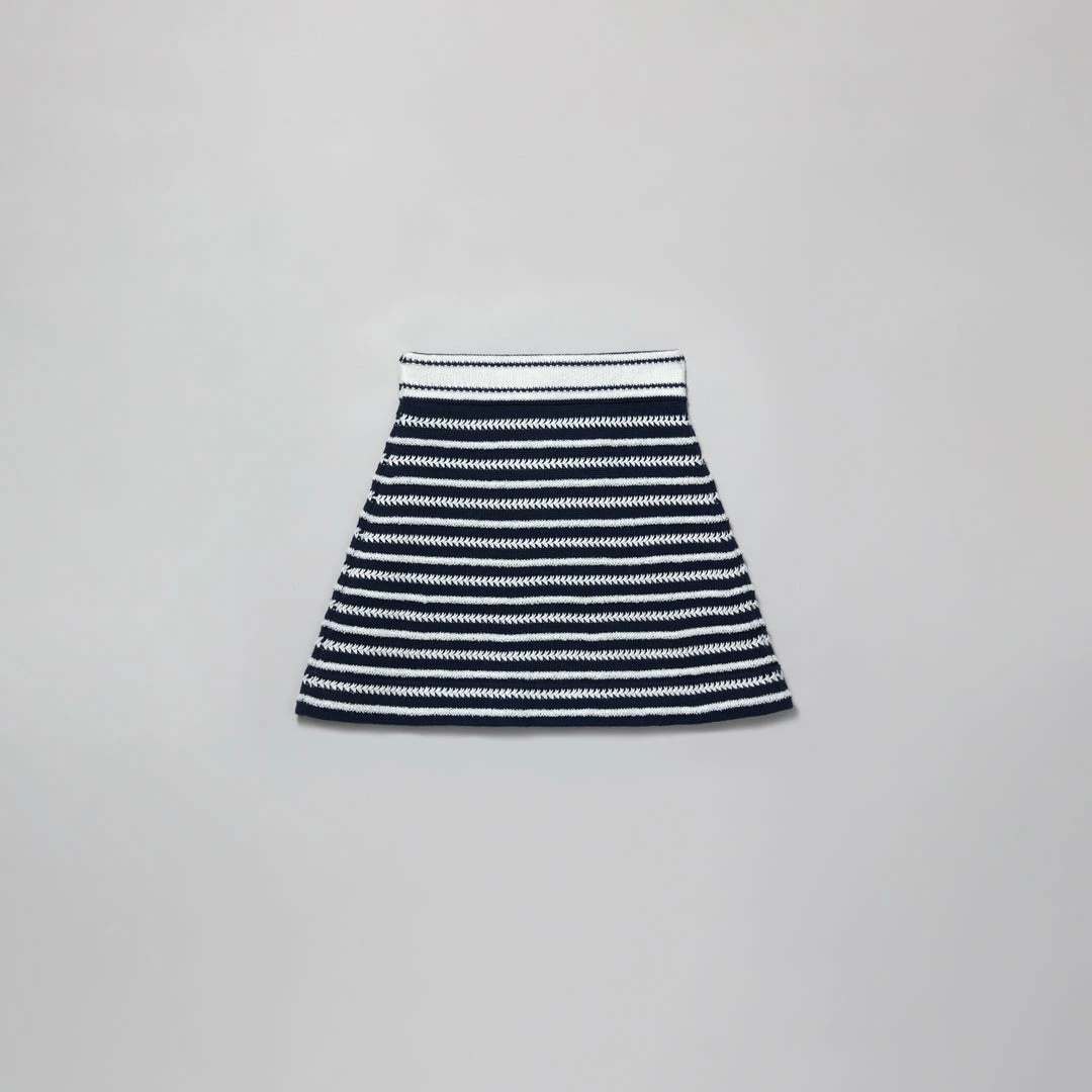 Self-portrait KIDS Navy Contrast Rope Knit Skirt