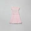 Self-portrait Pink Gingham Print Smocked Short Dress KIDS