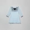 Self-portrait Blue Chiffon Contrast Bib Dress KIDS