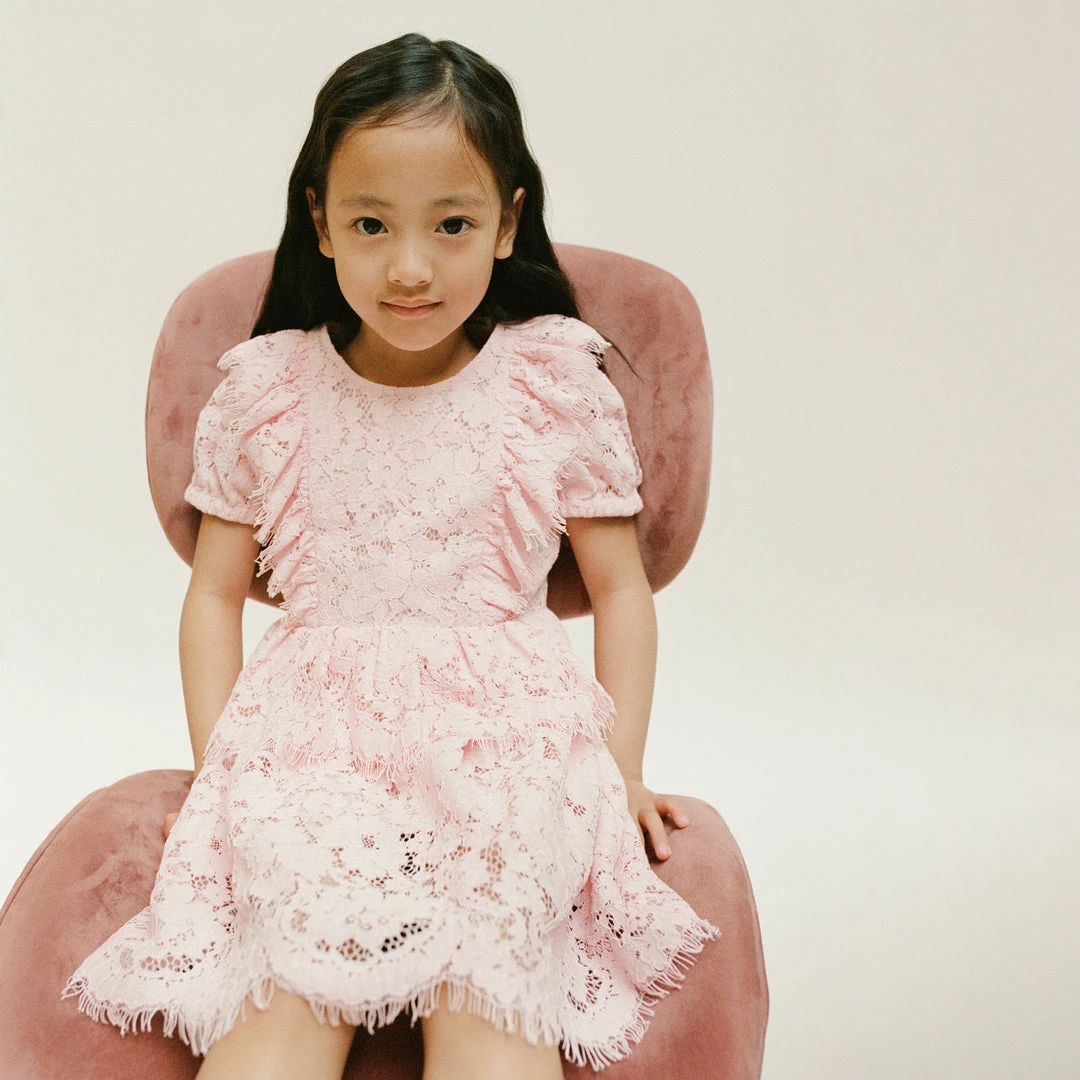 Self-portrait KIDS Pink Lace Frilled Dress