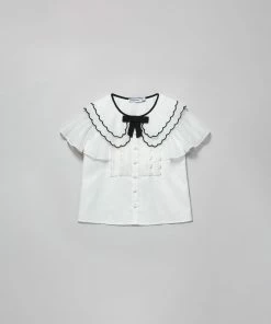 Self-portrait White Scallop Collar Top KIDS