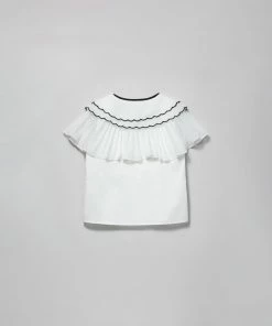 Self-portrait White Scallop Collar Top KIDS