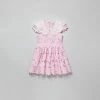 Self-portrait Pink Cotton Guipure Broderie Collar Dress KIDS