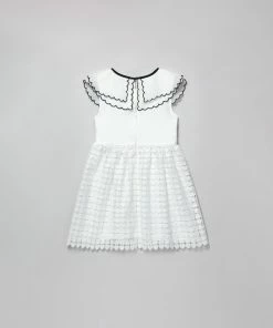 Self-portrait White Heart Lace Scallop Collar Dress